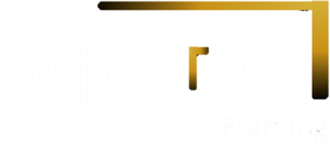 Squared framing logo in white